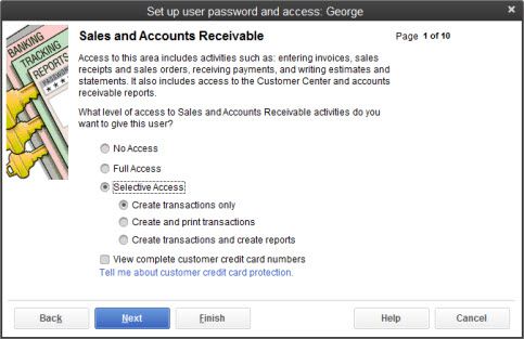 Figure 1: Use caution when granting user access to areas that contain customer, vendor and employee information.