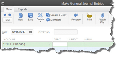 Figure 2: Debit? Credit? Reverse the transaction? No one should be making General Journal entries but you. It’s easy to err here; talk to us before using this feature.