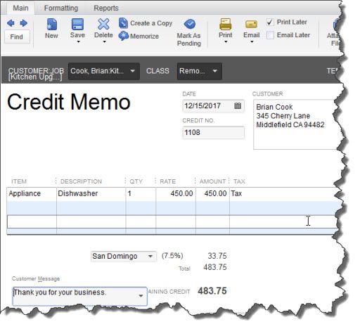 It’s easy to fill out a credit memo in QuickBooks.