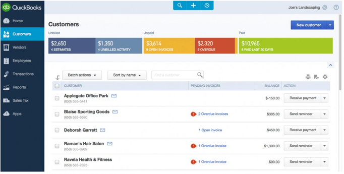 Intuit QuickBooks Screen Capture